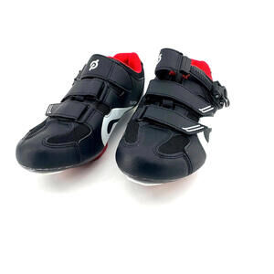 Peloton Indoor Cycling Shoes Black Red Lining Straps Size US8.5 EU42
